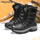 Weiyinxing Winter Snow Boots Women Warm Plush Mid-Calf Non-slip Ladies Booties Beige Big Size 42 Platform Boots Women Botas Mujer