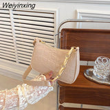 Weiyinxing Women Handbag Solid Color Casual Mini Underarm Bag New Female Chain Shoulder Pouch Hot sale Ladies felt Tote bag