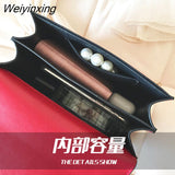 Weiyinxing Chain Rivet Lock Designer Crossbody Bags For Women Luxury Handbags Travel Red Shoulder Messenger Bag Ladies Small Flaps 2023