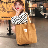 Weiyinxing Art Shopping Bag New Small Fresh Canvas Women's Tote Shoulder Bag Simple Solid Color Buckle Handbags for Women 2023