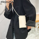 Weiyinxing Fashion Ladies Crossbody Messenger Bags Women Shoulder Bag Simple Phone Wallet Mini PU Leather Card Holder Female Purse