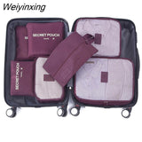 Weiyinxing Set Packing Cubes Organizer Bags For Travel Storage Makeup Luggage Drawstring Bag Bathroom Organizer Clothes Storage