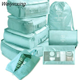 Weiyinxing Set Packing Cubes Organizer Bags For Travel Storage Makeup Luggage Drawstring Bag Bathroom Organizer Clothes Storage