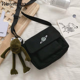 Weiyinxing For Women 2023 Casual Collage Student Messenger Bag Women Small Bag Canvas Shoulder Celestial Print Crossbody Bag Bolsas Sac