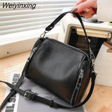 Weiyinxing Genuine Leather Messenger Bags For Women High Capacity Handbags Travel Luxury Cowhide Crossbody Bag Female Shoulder Bag