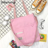 Weiyinxing Women Canvas Handbags Shoulder Bag Ladies Shopping Bags Cartoon Fabric Grocery Crossbody Messenger Tote Books Bags for Girls