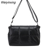 Weiyinxing Padded Women Shoulder Bags Designer Brand Quilted Handbag Luxury Pu Space Cotton Crossbody Bag Large Tote Winter 2023