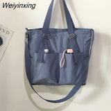 Weiyinxing Oxford Large Capacity Canvas Girl Shoulder Hand Bucket Bag Basket Female Crossbody Bags for Women Casual Tote Purses