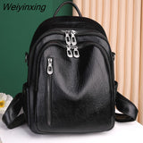 Weiyinxing Teenage Girls Female School Bag Hot Sale Backpacks 2023 New Fashion Woman Backpack High Quality Youth PU Leather Backpacks