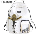 Weiyinxing Quality Multi-pocket Backpack New Women Large Capacity Schoolbag Teenage Casual Classical Girls Student Travel Laptop Bag