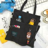 Weiyinxing Nylon Crossbody Bags for Women Solid Color Tote Shoulder Bag Large Capacity Youth Fashion Handbag Messenger Schoolbag