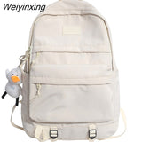 Weiyinxing Boy Girl Nylon Cute Backpack Laptop Waterproof Ladies Student Bag Male Female Travel Backpack Cool Women Men School Bags