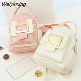 Weiyinxing Backpacks Women PU Leather Cute Small Backpack Female White Back Pack Black Backpacks For Teen Girls Fashion Backpack Women