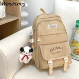 Weiyinxing Large Capacity Student Backpack Lovely Girl Solid Color Simple Style Schoolbag Women’S Waterproof Book Pack Travel Bag