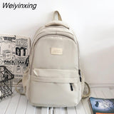 Weiyinxing New Fashion Nylon Backpack High Quality Women Book Bag Female Solid Color Big Schoolbag Teenage Girl Lovely Laptop Backpack