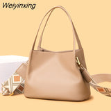 Weiyinxing Genuine Leather Women Bag Totes Luxury Ladies Shoulder Bags Soft Cow Cowhide Ladies Handbags Small Women's Messenger Sac