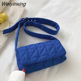 Weiyinxing Autumn Winter Women Shoulder Bag Fashion Plaid Ladies Handbags Designer Adjusted Strap Crossbody Bags