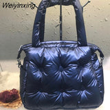 Weiyinxing Space Pad Cotton Women Handbags Designer Shoulder Bags Nylon Down Feather Crossbody Bag Large Capacity Tote Shopper Purse