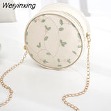 Weiyinxing Sale Sweet Lace Round Handbags High Quality PU Leather Women Crossbody Bags for Women 2023 Small Fresh Flower Chain Shoulder