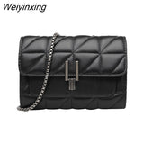 Weiyinxing Designer Bags 2023 Women Leather Chain Crossbody Bags for Women Ladies Handbags Shoulder Bags Messenger Small Square Bag