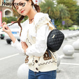 Weiyinxing Small Messenger Bag For Women 2023 Popular Lingge Embroidery Square Female Shoulder Bag Fashion Chain Ladies Crossbody Bags
