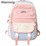 Weiyinxing Women Waterproof Kawaii Laptop Backpack Lady Badge Travel School Bag Girl Cute Harajuku College Backpack Fashion Female Book Bag