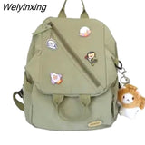 Weiyinxing Multipurpose Backpack Women Large Capacity Handbag Shoulder Bags Student Schoolbag Nylon Messenger Bag Multipurpose Bag
