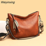 Weiyinxing PU Leather Shoulder Bags For Women 2023 Chain High Capacity Handbags Travel Luxury Hand Bag Female Large Shoulder Bag
