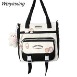 Weiyinxing New High School Girls Backpack Shoulder Bags Multi Pockets Waterproof School Bag Teenage Girls Kawaii Backpack Mochila