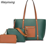 Weiyinxing piece set Hot sale large women's bag large capacity shoulder bags high quality cowhide leather shoulder bags ladies wild bags