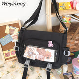 Weiyinxing Nylon Crossbody Bags for Women Solid Color Tote Shoulder Bag Large Capacity Youth Fashion Handbag Messenger Schoolbag