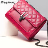 Weiyinxing women's bag new Leather 2023 fashion versatile trend small bag women's messenger single shoulder bag chain bags