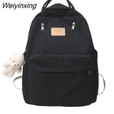 Weiyinxing Bag Multifunction Double Zipper Women Backpack Teenager Girl Laptop Backpack Student Shoulder Bag Korean Style Schoolbag