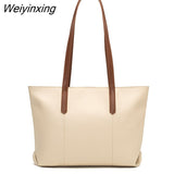 Weiyinxing Leather Large Capacity Tote Bag High Quality Soft Cow Leather Shoulder Messenger Bag For Women 2023Luxury Ladies Handbag