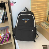 Weiyinxing Cartoon Embroidery Women Backpack Female Cute Nylon School Bag Girl Student Travel Bookbag Big Capacity Laptop Backpacks