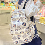 Weiyinxing Women Cartoon Laptop Cute Printing School Bag Female Waterproof Fashion Girl Travel Nylon Book Bags Lady College Backpack Trendy