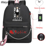 Weiyinxing Revengers Valhalla Chifuyu Matsuno School Bags for Teenager Girls School Backpack Bag Usb Charging Bookbag Mochila Escolar