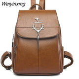 Weiyinxing Women Backpack Female tassel Casual High capacity School Bag Designer Leather Shoulder Bags Women Travel Backpack mochila