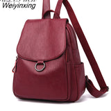 Weiyinxing Women Leather Backpack Designer Shoulder Bags for Women Back Pack School Bags fashion for Teenage Girls Mochila Feminina