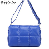Weiyinxing Padded Women Shoulder Bags Designer Brand Quilted Handbag Luxury Pu Space Cotton Crossbody Bag Large Tote Winter 2023