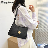 Weiyinxing Pattern Handbag for Women 2023 Candy Color Chain Ladies Small Shoulder Bags Fashion Design Leather Armpit Bag