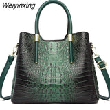 Weiyinxing Crocodile pattern Leather Shoulder Crossbody Bags for Women 2023 3 Layer Large Capacity Ladies Handbag Luxury Totes Sac
