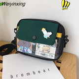 Weiyinxing Student Crossbody Bags for Women 2023 Japanese Cartoon Print Small Shoulder Bag Cute Fashion Kawaii Messenger Bag Phone