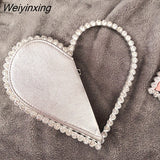 Weiyinxing Red Heart Evening Clutch Women's Designer Chic RhinestoneBlack Wallet Wedding Party Sac A Main