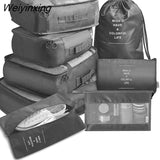 Weiyinxing Set Packing Cubes Organizer Bags For Travel Storage Makeup Luggage Drawstring Bag Bathroom Organizer Clothes Storage