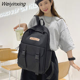 Weiyinxing Fashion Multi-pocket Nylon Women Backpack Female Waterproof Travel Bag Kawaii Girl Insert Buckle Schoolbag Lady Cute Bookbag