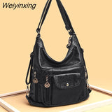 Weiyinxing Luxury Soft Leather Multifunction Women Bags Fashion Female Large Capacity Shoulder Bag High Quality Women Crossbody Handbag