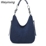 Weiyinxing Large Capacity Suede Female Handbags Women Bags High Quality Women Shoulder Bag Vintage Soft Leather Messenger Totes bag