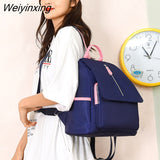 Weiyinxing Women Waterproof School Bag Casual Teenager Girl Shoulder Bags Female Backpack New Female Backpack Fashion Oxford cloth Backpack