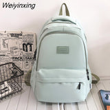 Weiyinxing New Fashion Nylon Backpack High Quality Women Book Bag Female Solid Color Big Schoolbag Teenage Girl Lovely Laptop Backpack
